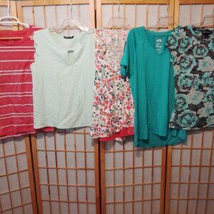 LOT OF 5/$20 WOMENS TOPS SHIRTS STRETCH THE NORTH FACE ACTIVE MUDD INC~SIZE M
